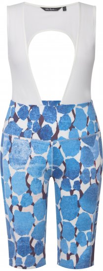 Ulla Popken Abstract Print Padded Cycling Shorts With Suspenders White - Női Farmer & Nadrágok Nagy Méretekben – Plus Size - 