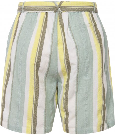 Ulla Popken Striped Wide Leg Elastic Waistband Shorts White - Női Farmer & Nadrágok Nagy Méretekben – Plus Size - 