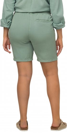 Ulla Popken Tie Belt Lyocell Shorts Moss Green - Női Farmer & Nadrágok Nagy Méretekben – Plus Size - 