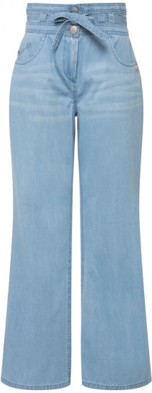 Ulla Popken Soft Denim Wide Leg Jeans Blue Denim - Női Farmer & Nadrágok Nagy Méretekben – Plus Size - 