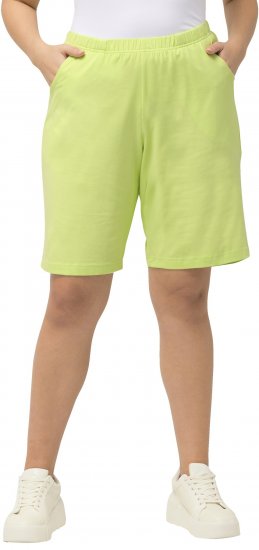 Ulla Popken Stretch Knit Bermuda Shorts Green - Női Farmer & Nadrágok Nagy Méretekben – Plus Size - 