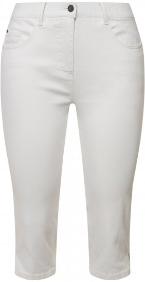 Ulla Popken Basic Capri Sarah Fit Jeans Snow White - Női Farmer & Nadrágok Nagy Méretekben – Plus Size - 