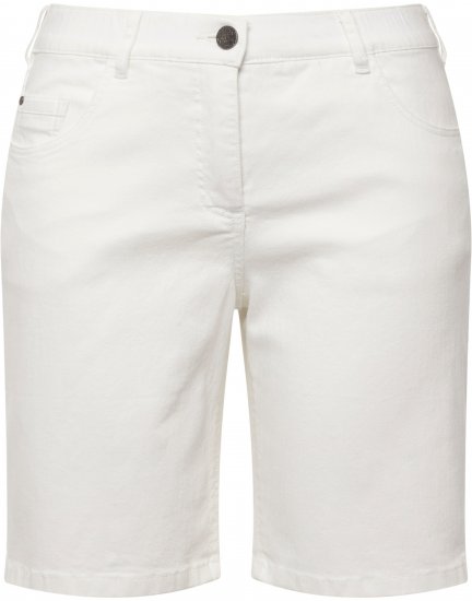 Ulla Popken Basic Denim Mandy Bermuda Shorts Snow White - Női Farmer & Nadrágok Nagy Méretekben – Plus Size - 