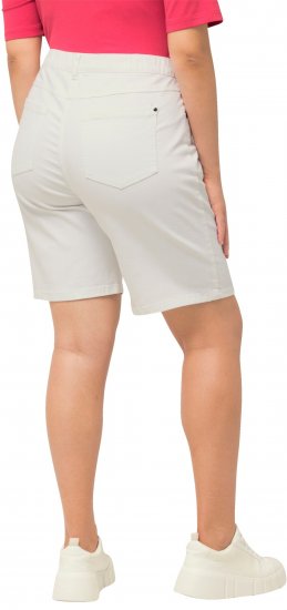 Ulla Popken Basic Denim Mandy Bermuda Shorts Snow White - Női Farmer & Nadrágok Nagy Méretekben – Plus Size - 
