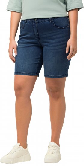 Ulla Popken Basic Denim Mandy Bermuda Shorts Light Blue Denim - Női Farmer & Nadrágok Nagy Méretekben – Plus Size - 