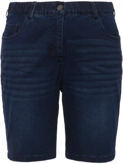 Ulla Popken Basic Denim Mandy Bermuda Shorts Blue Denim - Női Farmer & Nadrágok Nagy Méretekben – Plus Size - 