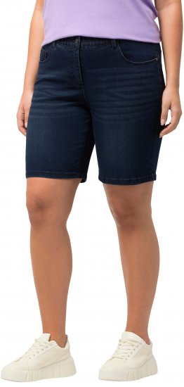 Ulla Popken Basic Denim Mandy Bermuda Shorts Blue Denim - Női Farmer & Nadrágok Nagy Méretekben – Plus Size - 