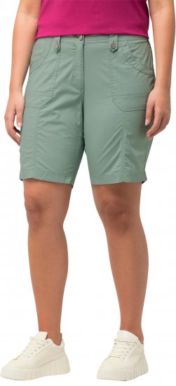 Ulla Popken Cargo Bermuda Shorts Light Moss Green - Női Farmer & Nadrágok Nagy Méretekben – Plus Size - 
