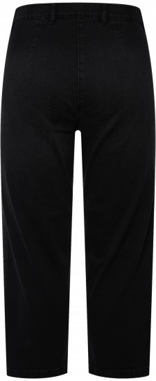 Ulla Popken Cropped Stretch Blend Mony Jeans Black - Női Farmer & Nadrágok Nagy Méretekben – Plus Size - 