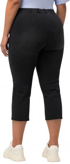 Ulla Popken Cropped Stretch Blend Mony Jeans Black - Női Farmer & Nadrágok Nagy Méretekben – Plus Size - 