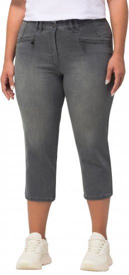 Ulla Popken Cropped Stretch Blend Mony Jeans Denim Blue - Női Farmer & Nadrágok Nagy Méretekben – Plus Size - 
