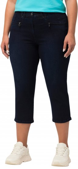 Ulla Popken Cropped Stretch Blend Mony Jeans Denim Blue - Női Farmer & Nadrágok Nagy Méretekben – Plus Size - 
