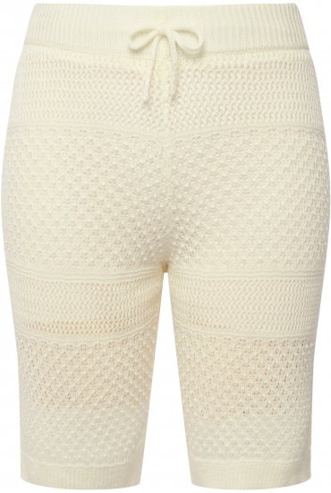 Ulla Popken Crochet Bermuda Layered Look Shorts White - Női Farmer & Nadrágok Nagy Méretekben – Plus Size - 