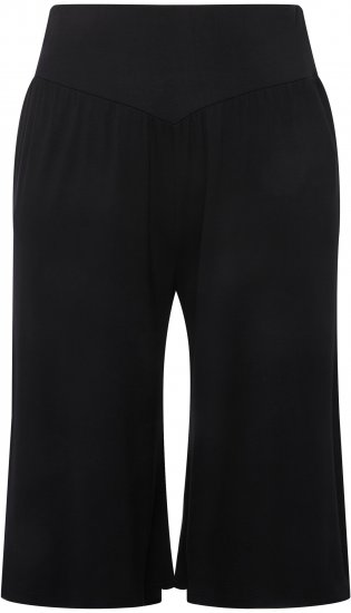 Ulla Popken Wide Leg Flared Bermuda Shorts Black - Női Farmer & Nadrágok Nagy Méretekben – Plus Size - 