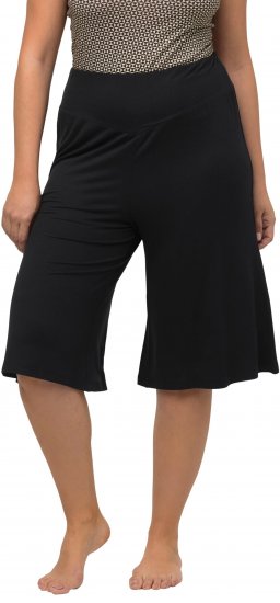 Ulla Popken Wide Leg Flared Bermuda Shorts Black - Női Farmer & Nadrágok Nagy Méretekben – Plus Size - 