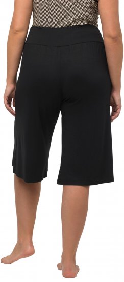 Ulla Popken Wide Leg Flared Bermuda Shorts Black - Női Farmer & Nadrágok Nagy Méretekben – Plus Size - 