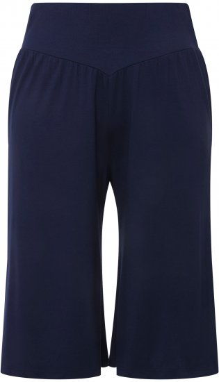 Ulla Popken Wide Leg Flared Bermuda Shorts Navy - Női Farmer & Nadrágok Nagy Méretekben – Plus Size - 