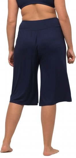 Ulla Popken Wide Leg Flared Bermuda Shorts Navy - Női Farmer & Nadrágok Nagy Méretekben – Plus Size - 