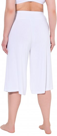 Ulla Popken Wide Leg Flared Bermuda Shorts White - Női Farmer & Nadrágok Nagy Méretekben – Plus Size - 