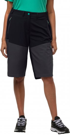Ulla Popken Water Repellent Nordic Walking Shorts Black - Női Farmer & Nadrágok Nagy Méretekben – Plus Size - 