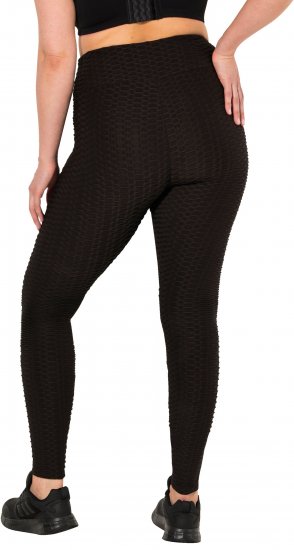 Ulla Popken Textured High Waisted Leggings Grey - Női Farmer & Nadrágok Nagy Méretekben – Plus Size - 
