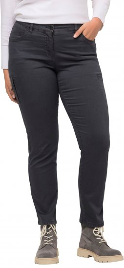 Ulla Popken Stretch Fit 6 Pocket Cargo Pants Black - Női Farmer & Nadrágok Nagy Méretekben – Plus Size - 
