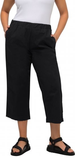 Ulla Popken Cropped Ruby Fit Pants Black - Női Farmer & Nadrágok Nagy Méretekben – Plus Size - 