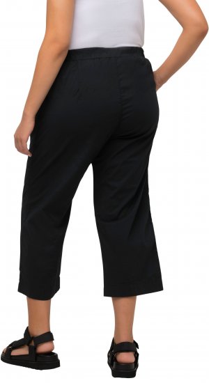 Ulla Popken Cropped Ruby Fit Pants Black - Női Farmer & Nadrágok Nagy Méretekben – Plus Size - 