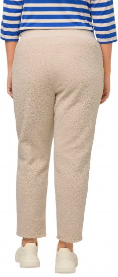Ulla Popken Teddy Fleece Knee Patch Pants Beige - Női Farmer & Nadrágok Nagy Méretekben – Plus Size - 