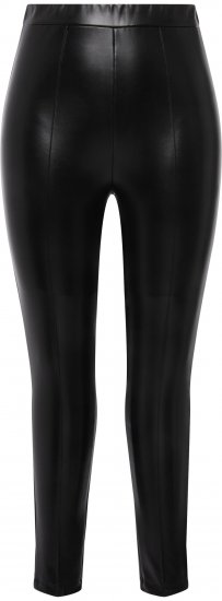 Ulla Popken Faux Leather Leggings Black - Női Farmer & Nadrágok Nagy Méretekben – Plus Size - 