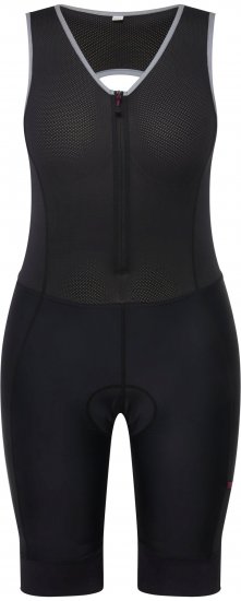 Ulla Popken Padded Cycling Zip Front Bodysuit Black - Női Farmer & Nadrágok Nagy Méretekben – Plus Size - 