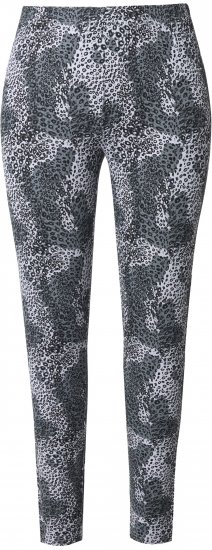 Ulla Popken Leopard Print Leggings Black - Női Farmer & Nadrágok Nagy Méretekben – Plus Size - 