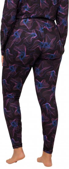 Ulla Popken Geometric Wave Quick Drying Ski Leggings Black - Női Farmer & Nadrágok Nagy Méretekben – Plus Size - 