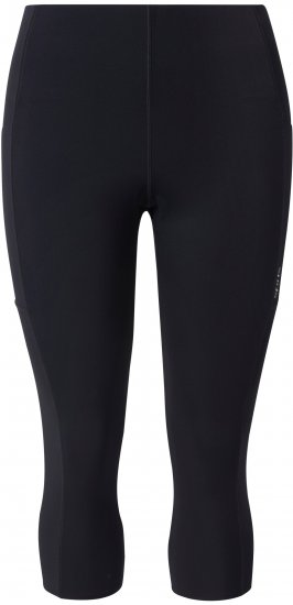 Ulla Popken Cropped Sports Leggings Black - Női Farmer & Nadrágok Nagy Méretekben – Plus Size - 