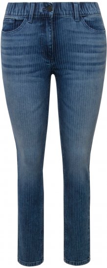 Ulla Popken Textured Stripe Sarah Slim Fit Jeans Blue - Női Farmer & Nadrágok Nagy Méretekben – Plus Size - 