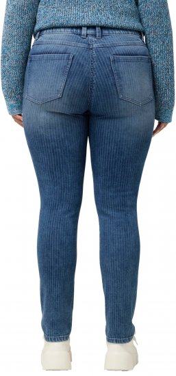 Ulla Popken Textured Stripe Sarah Slim Fit Jeans Blue - Női Farmer & Nadrágok Nagy Méretekben – Plus Size - 