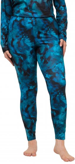 Ulla Popken Ink Print Functional Ski Leggings Blue - Női Farmer & Nadrágok Nagy Méretekben – Plus Size - 