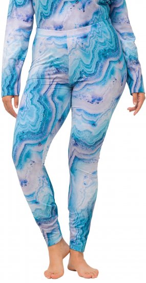 Ulla Popken Marble Ski Leggings Blue - Női Farmer & Nadrágok Nagy Méretekben – Plus Size - 