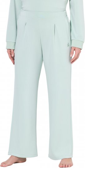 Ulla Popken Box Pleat Stretch Fit Yoga Pants Light Blue - Női Farmer & Nadrágok Nagy Méretekben – Plus Size - 