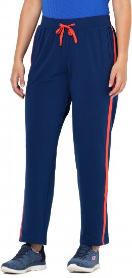 Ulla Popken Side Stripe Joggers Blue - Női Farmer & Nadrágok Nagy Méretekben – Plus Size - 