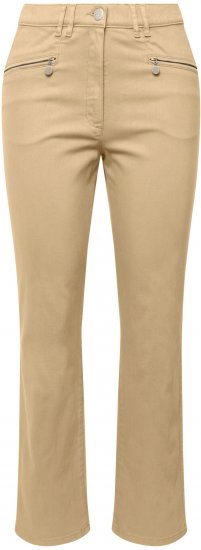Ulla Popken Mony Tapered Leg Zip Pocket Pants Dark Putty - Női Farmer & Nadrágok Nagy Méretekben – Plus Size - 