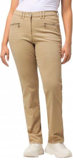 Ulla Popken Mony Tapered Leg Zip Pocket Pants Dark Putty - Női Farmer & Nadrágok Nagy Méretekben – Plus Size - 