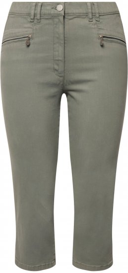 Ulla Popken Cropped Stretch Fit Mony Pants Light Moss Green - Női Farmer & Nadrágok Nagy Méretekben – Plus Size - 