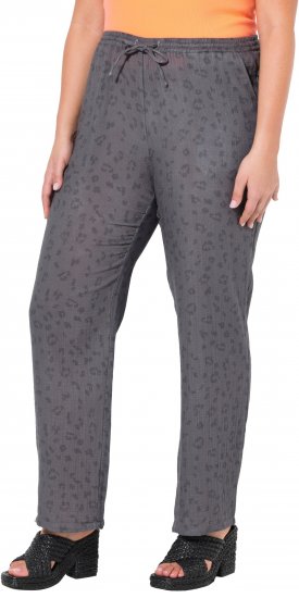 Ulla Popken Muslin Pull On Pants Black - Női Farmer & Nadrágok Nagy Méretekben – Plus Size - 