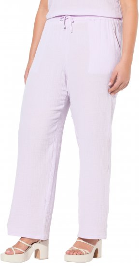 Ulla Popken Muslin Pull On Pants Purple - Női Farmer & Nadrágok Nagy Méretekben – Plus Size - 