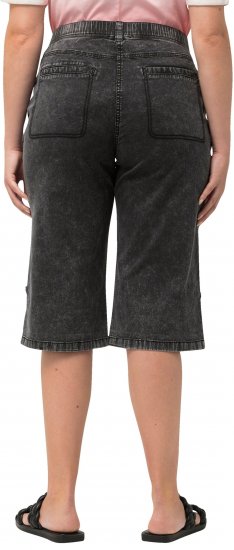 Ulla Popken Denim Acid Wash Bermuda Shorts Black - Női Farmer & Nadrágok Nagy Méretekben – Plus Size - 