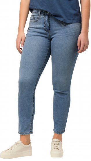 Ulla Popken Rhinestone Detail Stretch Fit Skinny Jeans Blue - Női Farmer & Nadrágok Nagy Méretekben – Plus Size - 