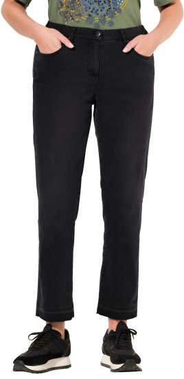 Ulla Popken Sarah Fringe Hem Jeans Black - Női Farmer & Nadrágok Nagy Méretekben – Plus Size - 