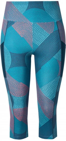 Ulla Popken Quick Dry Cropped Geometric Print Leggings Blue - Dzsekik - 