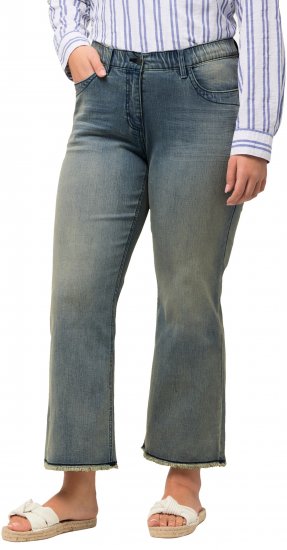 Ulla Popken Fringed Leg Mandy Jeans Blue - Női Farmer & Nadrágok Nagy Méretekben – Plus Size - 
